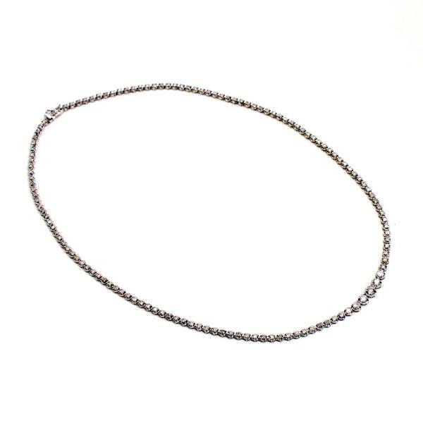◎中古美品◎１８金WG　ダイヤ　3.00ct　テニスネックレス