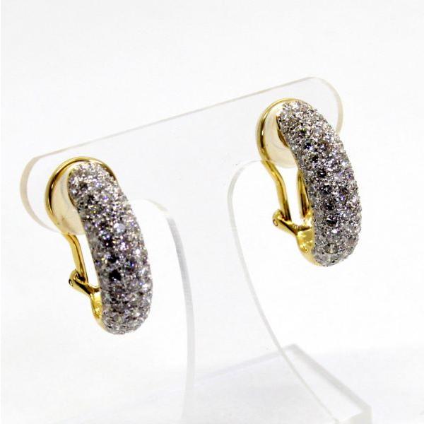 ◎中古美品◎１８金YG,WG　ダイヤ　3.00ｃｔ　ピアス