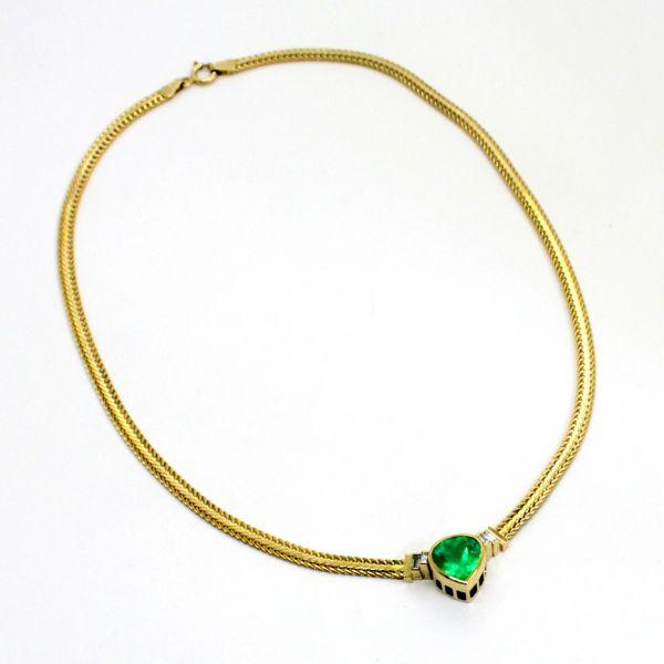 ◎中古美品◎１８金　エメラルド　4.34ｃｔ　ダイヤ　0.28ｃｔ　ネックレス