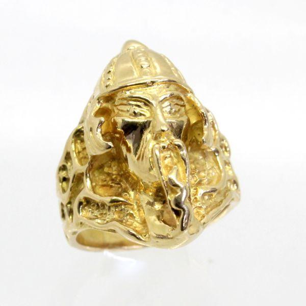 ◎中古美品◎１８金　モンゴル騎馬隊デザイン　メンズリング 　21.5号