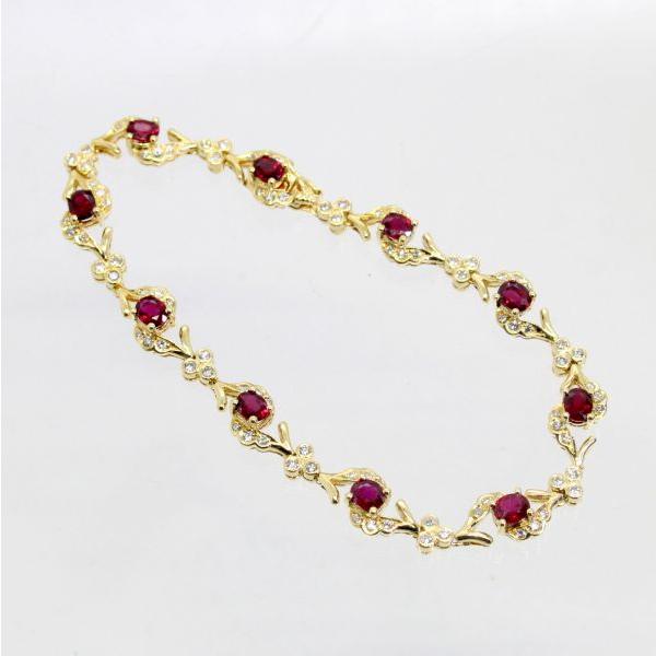 ◎中古美品◎１８金　ルビー，ダイヤ　ブレスレット