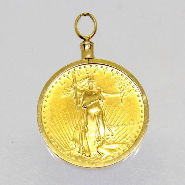 ◎中古美品◎１８金枠　4分の1オンス　イーグルコイン　ペンダント