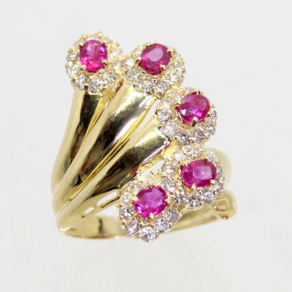 ◎中古美品◎１８金　ルビー　1.15ｃｔ　ダイヤ　0.76ｃｔ　リング　8.5号