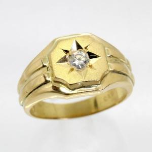 ◎中古美品◎18金 ダイヤ 0.211ct メンズリング 18号 : 安藤商事