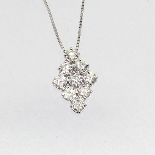 ◎中古美品◎１８金ＷＧ　ダイヤ　2.00ｃｔ　ペンダント付ネックレス
