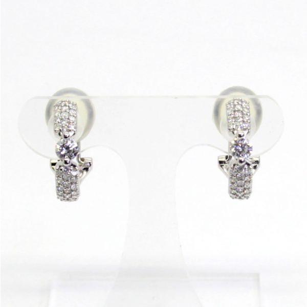 ◎中古美品◎１８金WG　ダイヤ　計1.00ct　ピアス