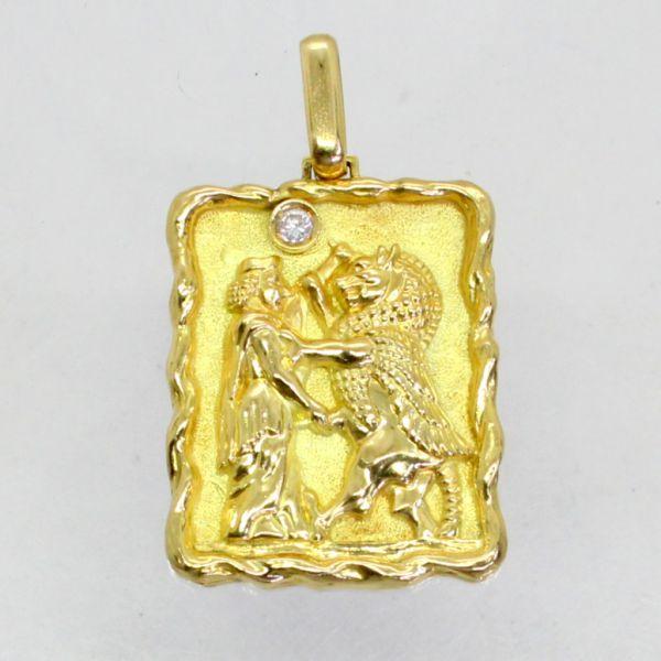 ◎中古美品◎１８金　ダイヤ　0.15ct　エジプトモチーフ　ペンダント