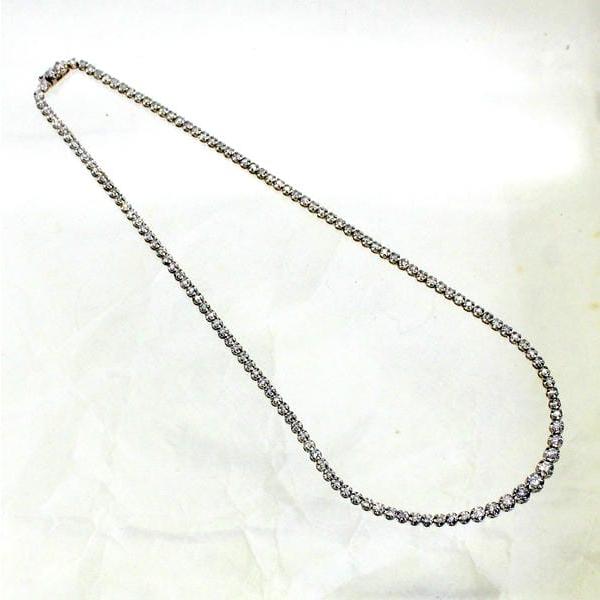 ◎中古美品◎１８金WG　ダイヤ　3.00ct　テニスネックレス