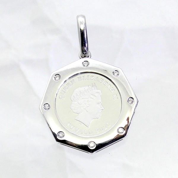 ◎中古美品◎プラチナ枠　ダイヤ　0.10ct　10分の1オンス　純プラチナコイン　ペンダント