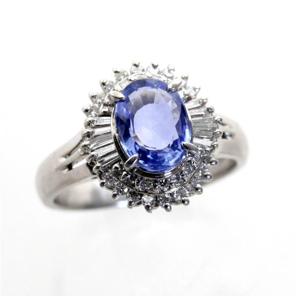 ◎中古美品◎プラチナ　サファイア　1.62ct　ダイヤ　0.43ｃｔ　リング　14号