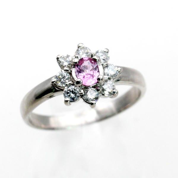 ◎中古美品◎プラチナ　パパラチアサファイア　0.250ct　ダイヤ　0.32ｃｔ　リング　11号