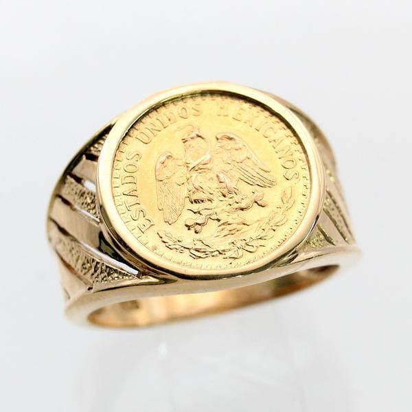 ◎中古美品◎１８金　メキシココイン　リング 　12号