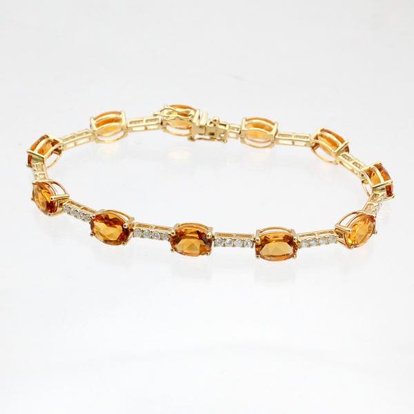 ◎中古美品◎１８金　シトリン　12.65ｃｔ　ダイヤ　0.80ｃｔ　ブレスレット