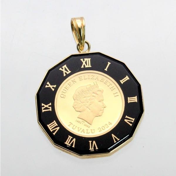 ◎中古美品◎１８金枠　25分の1オンス　純金コイン　ペンダント