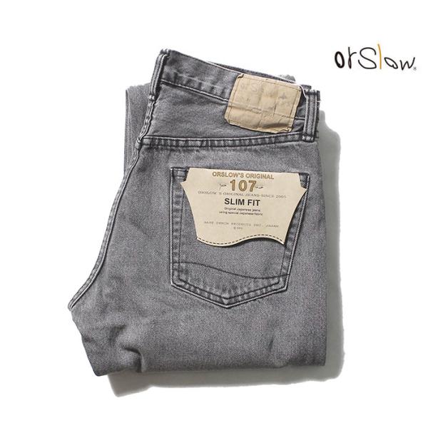 予約商品(お届け予定 9月頃以降) orSlow オアスロウ 107 ブラックデニム ブリーチ アイ...