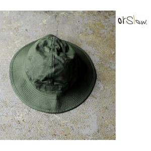 予約商品(お届け予定 1月頃以降) orSlow オアスロウ U.S.ARMY バックサテン ハット US ARMY REVERSE SATEEN GREEN (03--001-16-RESERVE)｜andpheb