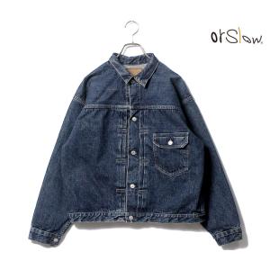 予約商品(お届け予定 9月頃以降) orSlow オアスロウ ヴィンテージウォッシュ 1st デニムジャケット ジージャン VINTAGE WASH (03-6011-84-RESERVE)｜andpheb