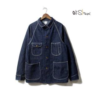 予約商品(お届け予定 8月頃以降) orSlow オアスロウ デニム カバーオール 50年代モデル 03-6140 50's COVERALL UNISEX (03-6140-81-RESERVE)｜andpheb