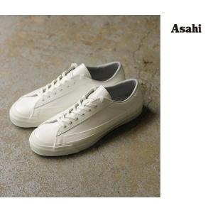 アサヒ ASAHI ベルテッド ロー レザー スニーカー ホワイト (036-KF20591)｜andpheb