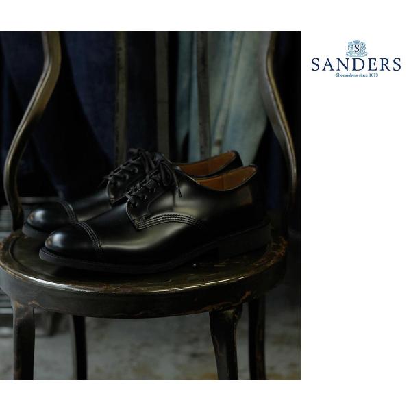 サンダース SANDERS ミリタリーダービー シューズ 靴 キャップトゥ ブラック 1128 MI...
