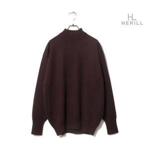 HERILL ヘリル カシミヤ ヴィンテージ モックネック ニット ダークレッド セーター CASHMERE VINTAGE MOCK NECK KNIT (20-080-HL-8260-3)｜andpheb