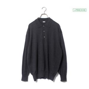 アプレッセ A.PRESSE ニットポロ L/S Knit Polo Shirt (22AAP-03-03H)｜andpheb