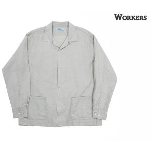 予約商品(お届け予定 3月頃以降) ワーカーズ WORKERS リネン オープンカラーシャツ (2403-OPCL-LS-L)｜andpheb