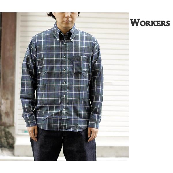 30%OFF セール ワーカーズ WORKERS モディファイド ボタンダウンシャツ ブラックウォッ...