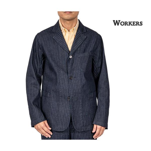 ワーカーズ WORKERS インディゴヘリンボーン ラウンジ ジャケット (2601-LGJK-HR...