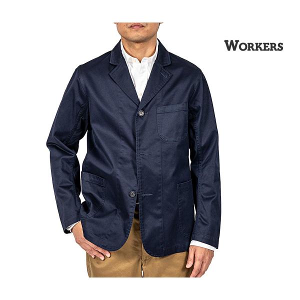ワーカーズ WORKERS 10オンス ネイビー チノクロス ラウンジ ジャケット  (2601-L...