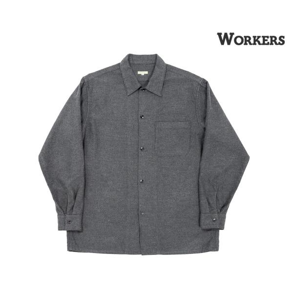 予約商品(お届け予定 9月頃以降) ワーカーズ WORKERS オープン カラー シャツ コットン ...
