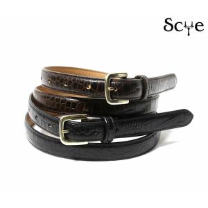 SCYE サイ クロコ型押しベルト Press Croco Dress Belt (3324-31309)