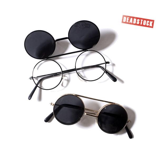 デッドストック DEADSTOCK サングラス フリップ スモーク 80年代 丸メガネ 眼鏡 (80...