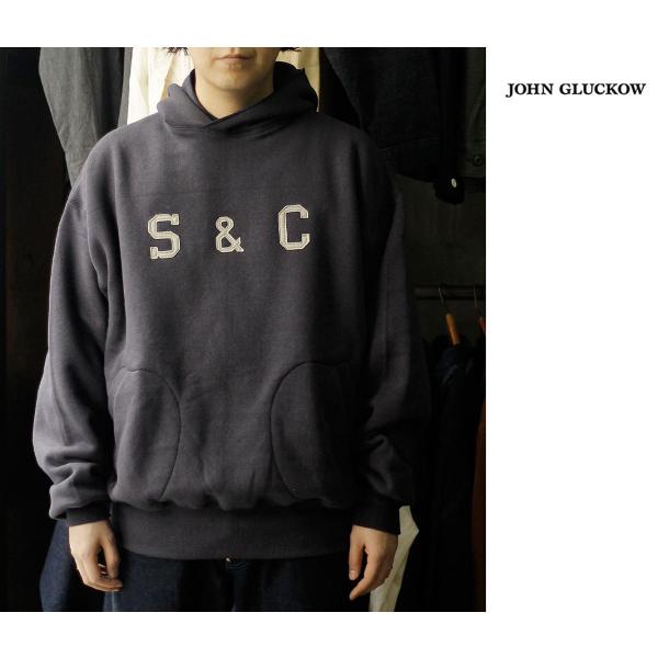 ジョングラッコー JOHN GLUCKOW ダブルフェイス ノックアウト スウェット パーカー アッ...