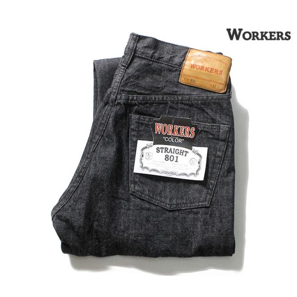 予約商品(お届け予定 9月頃以降) ワーカーズ WORKERS 801 ブラック ストレートデニム ...