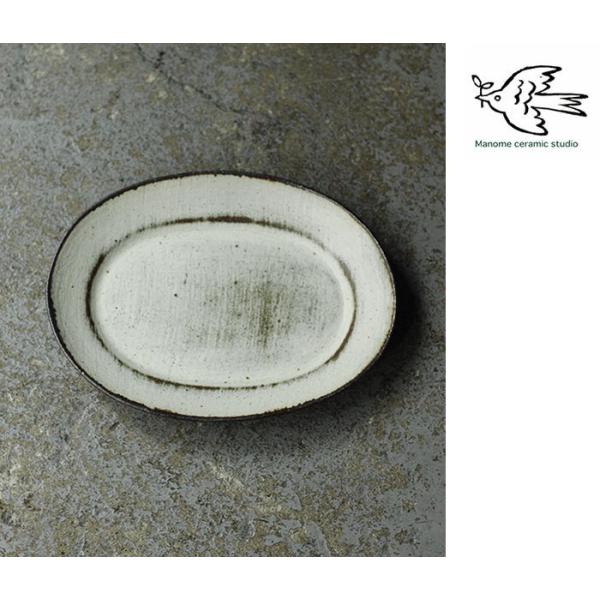 マノメ工房  笠間焼 スクラッチオーバル皿 大 (MONOME-13)