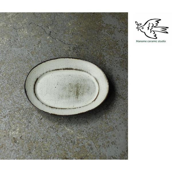 マノメ工房  笠間焼 スクラッチオーバル皿 中 (MONOME-14)