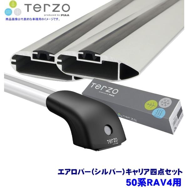 TERZO 50系RAV4(H31/4〜H7/11ダイレクトルーフレール付車)用ルーフキャリアセット...