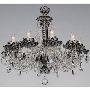 シャンデリア CH-10ロータス・ブルー 青切子 蓮の花 10灯 高級