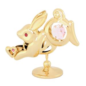 スワロフスキー　うさぎ　オーナメント SWAROVSKI（スワロフスキー） 『ウサギとポインセチア』 1133620