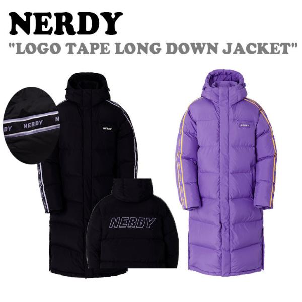 ノルディ アウター NERDY LOGO TAPE LONG DOWN JACKET ロゴ テープ ...