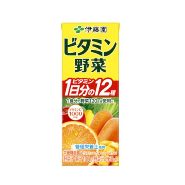 4ケースまとめ買い 伊藤園 ビタミン野菜 200ml×96本 紙パック(無塩) - 送料無料 - 北...