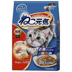 ユニチャーム ねこ元気 お魚ミックス まぐろ かつお 白身魚入り 2kg