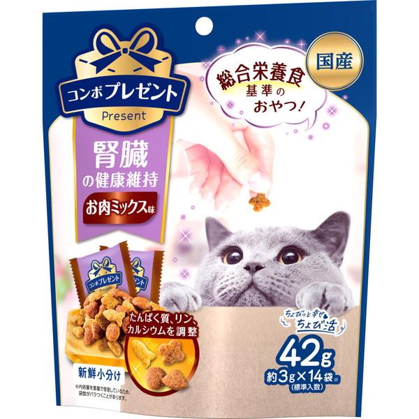 日本ペット　コンボ　プレゼント　キャット　おやつ　腎臓の健康維持　お肉ミックス味　42g（3g×14...