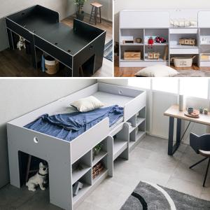 ロフトベッド ロータイプ 木製 収納付き 収納...の詳細画像2