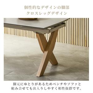 セラミック ダイニングテーブル 伸縮 伸長式 ...の詳細画像5