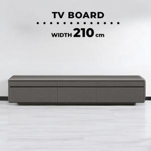 テレビ台 テレビボード TV台 ローボード 引き出し 収納 リビングボード おしゃれ 210cm セラミック調 ストーン調 石目調 グレー｜aneinn