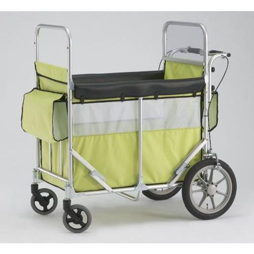 保育園用ベビーカー 4人から6人乗り ミニバス グリーン ノーパンクタイヤ仕様 保育園 お散歩車 お...