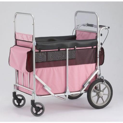 保育園用ベビーカー 4人から6人乗り ミニバス ピンク ノーパンクタイヤ仕様 保育園 お散歩車 おさ...