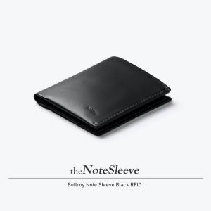 財布 メンズ 二つ折り スキミング防止 レザー ベルロイ NOTE SLEEVE WALLET ノートスリーブ BLACK｜anelanalu